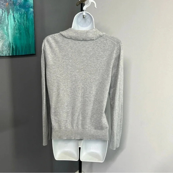 Women’s Medium Gray Cardigan Rhinestone Peter Pan Collar Twee Fairy Preppy - Picture 4 of 10